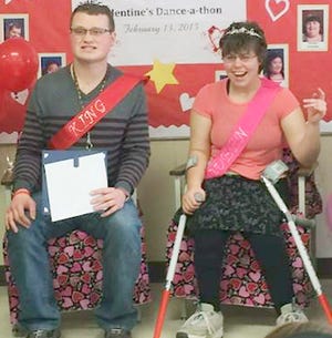 Nick deAraujo and Nicole Sims were named King and Queen at the Valentine's Dance. Courtesy Photo.