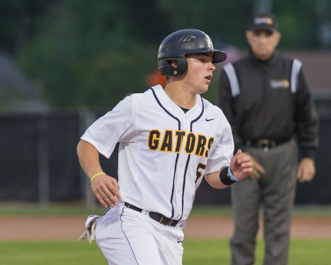 St. Amant's Justin Duhon scored two runs against Parkview--including the game-winner. Photo by DKMoon Photography