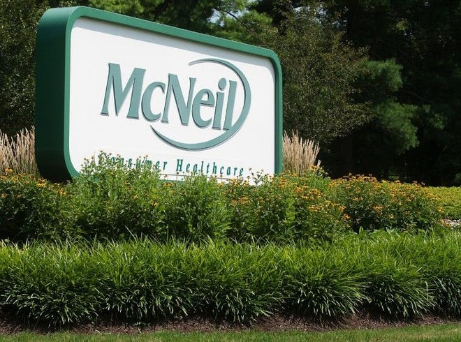 FILE PHOTO McNeil Consumer Healthcare headquarters in Fort Washington has been closed since the April 2010 recall of children’s Tylenol and other medications. This July 2010 photo shows the sign by the entrance to the property off of Camp Hill Road. - BILL FRASER / STAFF PHOTOGRAPHER