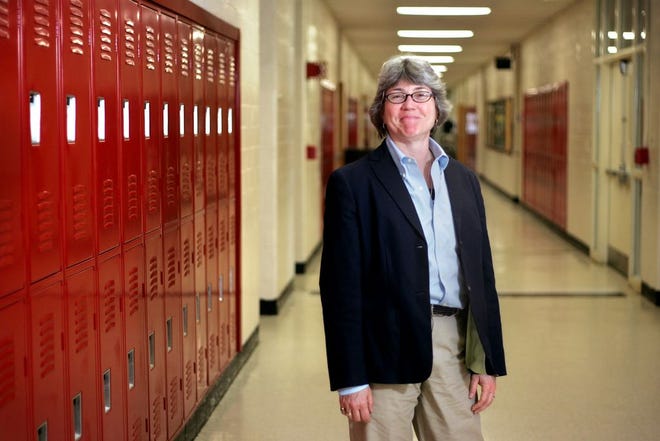 Stoughton Public Schools Superintendent Marguerite Rizzi, pictured in October of 2011 at Stoughton High School.
