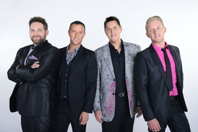 Ernie Haase and Signature Sound includes, from left: Paul Harkey (bass), Doug Anderson (baritone), Ernie Haase (tenor) and Devin McGlamery (lead). The gospel quartet performs Saturday March 14 at the Ormond Beach Performing Arts Center.