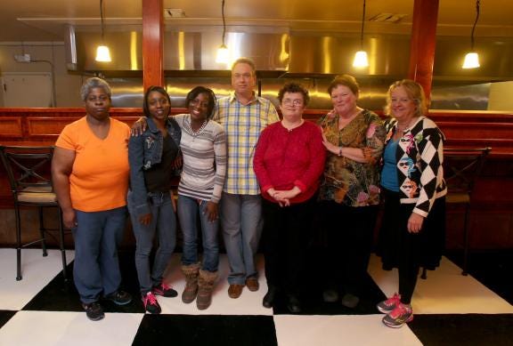 Brittany Randolph/The Star
From left, Sandra Geter, India Hoyle, Sharon Simmons, Chris Joy, Patsy Williams, Deborah Mayfield and Linda McKnight will help operate Sweezy House in Fallston.