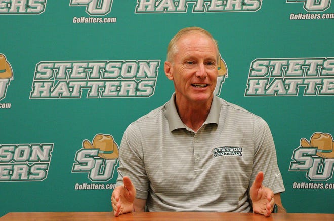 Stetson football coach Roger Hughes was pleased with how Saturday's first spring practice went.