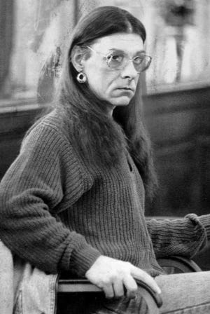 Michelle Kosilek sits in Bristol County Superior Court in New Bedford, Mass., on Jan. 15, 1993. On Monday, March 16, Kosilek's lawyers asked the U.S. Supreme Court to overturn a judge's ruling denying a request for taxpayer-funded sex-reassignment surgery for the inmate born as Robert Kosilek, who was convicted of murdering his wife in 1990.