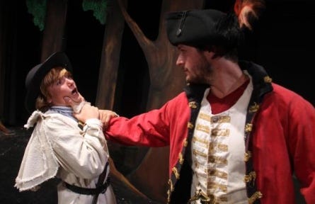 Patrick Ferguson, played by Jeremy Homesley, threatens Caleb Martin, played by Dewi Eagan, in Bob Inman’s 'Liberty Mountain.'
