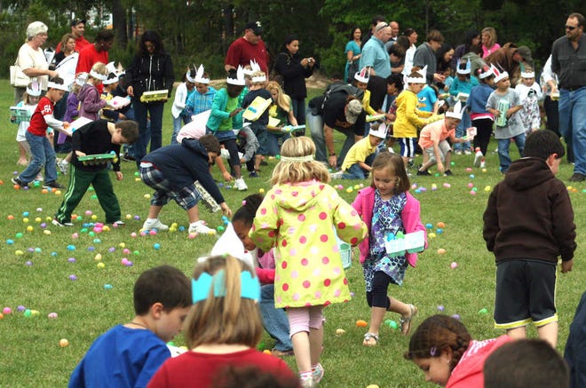 Bryan County Now file photo Children gather eggs at a prior Easter Extravaganza.