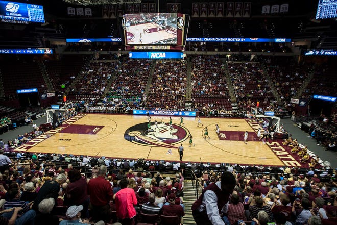 Florida State plays against Florida Gulf Coast during the first half of a women's college basketball game in the second round of the NCAA tournament in Tallahassee, Fla., Saturday March 23, 2015. (AP Photo/Mark Wallheiser)