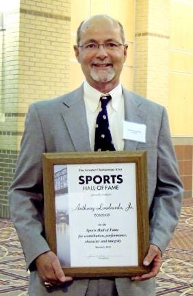 Shelby’s Anthony “Chico” Lombardo was recently inducted into the Greater Chattanooga Sports Hall of Fame for his play at Notre Dame High and Motlow State Community College. Lombardo, a former head baseball coach at Limestone College, is also a member of the sports halls at Limestone and Francis Marion.
