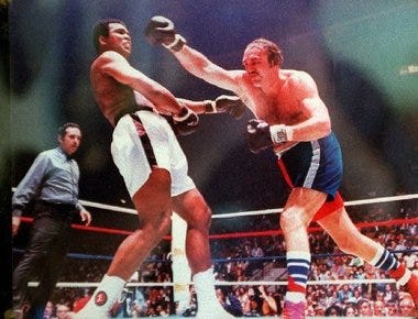 On March 24, 1975, Muhammad Ali defeated Chuck Wepner with a technical knockout in the 15th round of a fight in Richfield, Ohio. (Wepner, a journeyman known as the "Bayonne Bleeder," inspired Sly Stallone to make his "Rocky" films.)