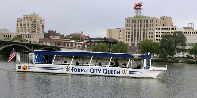 In this September 2011 file photo, the Forest City Queen is navigated back to the dock along the Rock River on a Mid-Day Grab 'N Go Lunch Cruise. 

FILE PHOTO/RRSTAR.COM