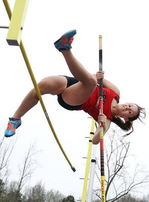 South Point's Hannah Galvin cleared 8 feet, 0 inches to win the girls pole vault.