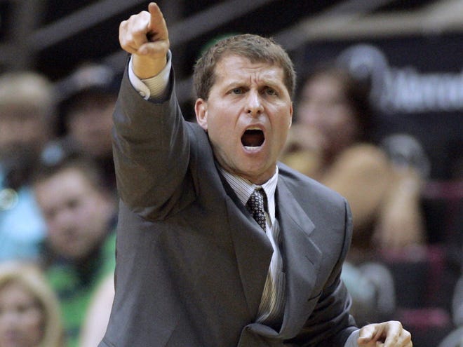 In this March 17, 2007, file photo, Sacramento Kings coach Eric Musselman sets up his defense against the Orlando Magic during an NBA basketball game in Orlando. Two-time NBA coach Eric Musselman will be the new head coach at Nevada. Nevada athletic director Doug Knuth said in a statement Wednesday, March 25, 2015, that he intends to present a proposed five-year contract with Musselman to the state Board of Regents during a meeting Thursday in Las Vegas.