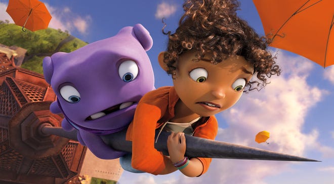 Oh ( Jim Parsons) and Tip ( Rihanna) find themselves in a tricky spot in "Home."

DreamWorks