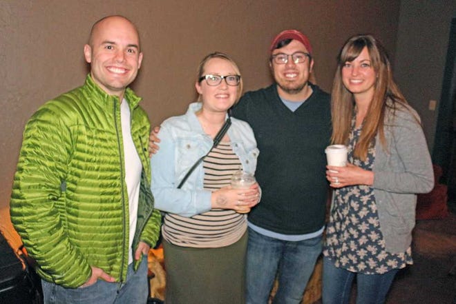 Spencer Day, from left, Emma Rohrs, Bryson Rohrs and Lacey Green attend Neulore featuring Justin Robinett and Caleb Jude Green at Palace Coffee Co. in Canyon.  Visit amarillo.com for a Spotted gallery from the event. IPad users, tap the QR code for a direct link.