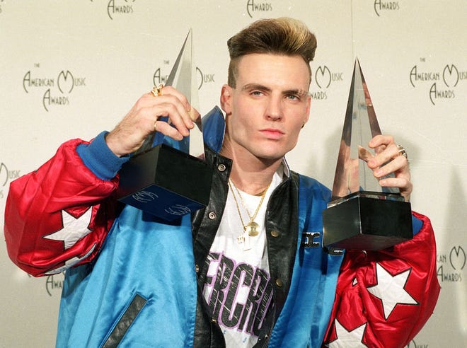 Vanilla Ice in his glory days as a rap artist. He accepted a plea deal to perform community service after being arrested over the break-in and theft at an abandoned home in Florida.