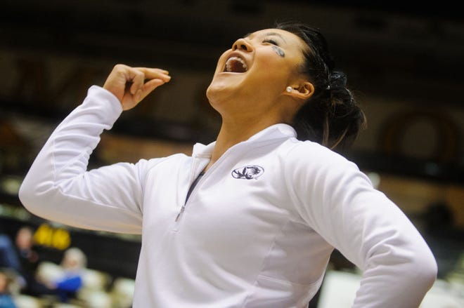 Missouri senior gymnast Katelyn Trevino has had plenty to smile about this year, as she’s enjoyed good health after injuries cut short her previous two seasons.