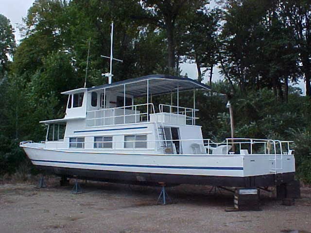 The 60' River Queen houseboat built in the 1960s in Saugatuck by R.J. Peterson and company that will be part of the set for the upcoming 20th Century Fox flim, "The Deep Blue Good-by." Contributed.