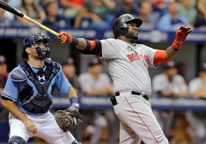 Red Sox designated hitter David Ortiz will start at first base in Boston's opener in Philadelphia on Monday, April 6, 2015.