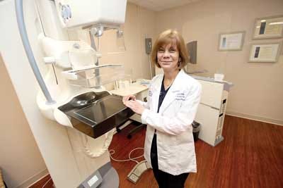 Photo by Daniel Freel/New Jersey Herald Linda Lakomy, certified breast imaging navigator, advises women through their mammogram screening and is available to answer questions and walk the women through any additional tests that are needed.