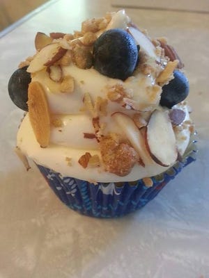 A Blueberry Yogurt Parfait Cupcake is an example of the types of foods being offered by the So Jersey Mobile Cafe, and event vendor.