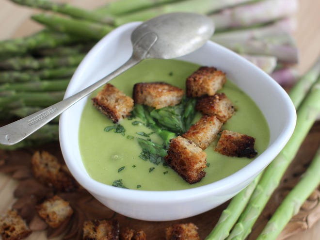 Fresh and Creamy Asparagus Soup With Tarragon is delicious hot or cold.