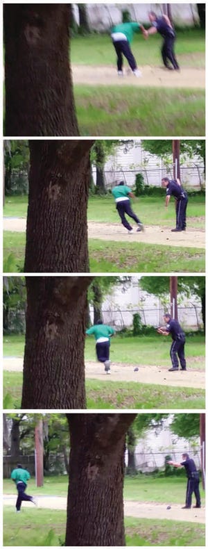 These screen captures from a passerby's video seem to show Walter L. Scott fleeing from Patrolman Michael Thomas Slager.