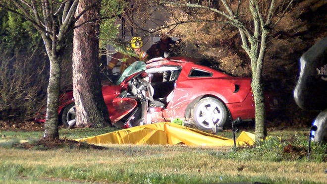 Thirty year-old Bryan Husted of Bensalem died in this single vehicle crash on southbound Mechanicsville Road in Bensalem, in the early morning hours of April 9, 2015.