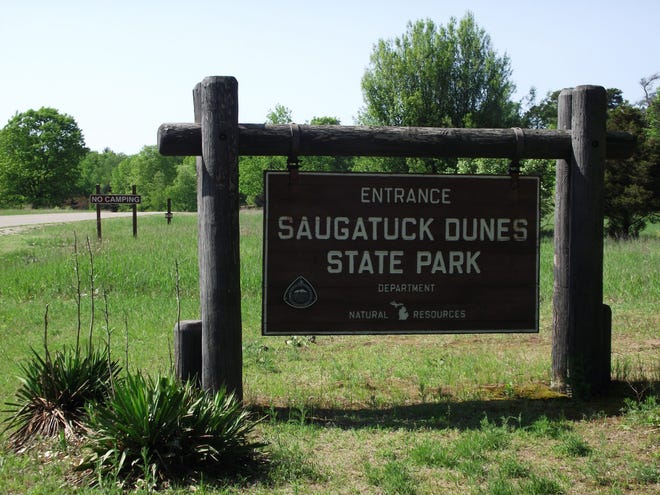 The entrance to Saugatuck Dunes State Park in Laketown Township. Jim Hayden/Sentinel staff