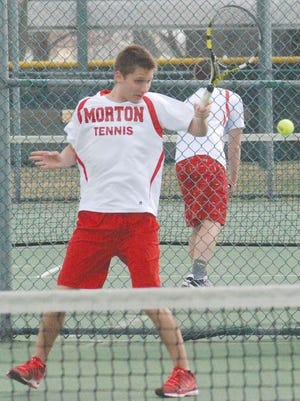 Chandler Stimpert, a Morton senior, dominated his No. 1 singles match April 2 in Bartonville. The Potters began Mid-Illini Conference play with a 9-0 thumping of Limestone in which they rarely were scored upon.