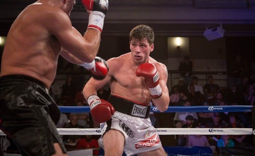 Whitman middleweight Mark DeLuca went to 13-0, with his 10th knockout victory on Friday, April 10, 2015, at Memorial Hall in Melrose.