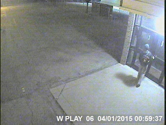 Police released this surveillance photo of someone entering Central School in the middle of the night.