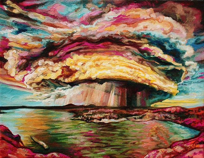 Katie Patton's "Clouds of Glory" painting in oil. 11-by-14 inches. $1,600.