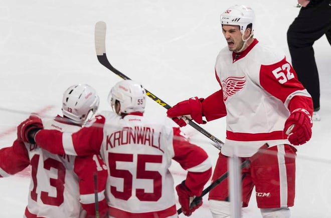 Detroit's Pavel Datsyuk (left) is still one of the Red Wings' top goal-scorers at age 36. The Red Wings are looking to get past the second round for the first time since 2009.