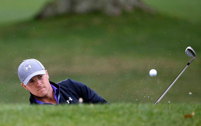 Jordan Spieth shot 74 in his first round since winning the Masters Tournament on Sunday. It broke a string of 16 consecutive under-par rounds for the 21-year-old Texan.
