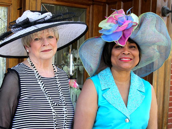 Shirley Cardwell and Anna Heard are seen at the Woman's Club Tea on April 26, 2014, in Gadsden.