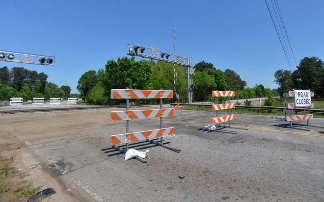 A railroad crossing on Athena Drive near Old Hull Road is closed until Thursday according to Athens-Clarke Police. Several other crossings will be closed for general repairs as well over the next several days.  (Richard Hamm/Staff) OnlineAthens / Athens Banner-Herald