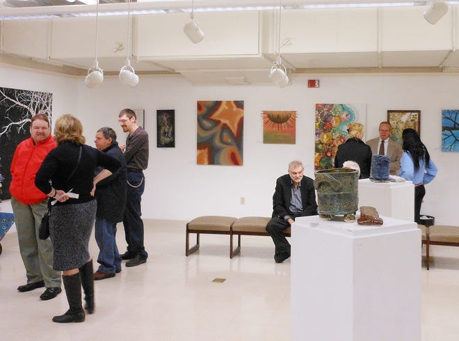 Herkimer College hosted a reception at the Cogar Gallery on Thursday for the 2015 Spring Art Show, which features artists from the Herkimer Area Resource Center. TIMES PHOTO/STEPHANIE SORRELL-WHITE