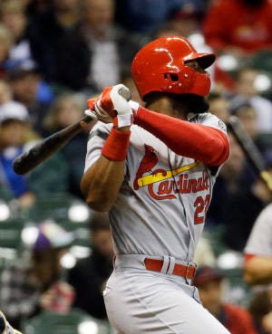 St. Louis Cardinals' Jason Heyward hits a home run during the third inning of a baseball game against the Milwaukee Brewers Friday, April 24, 2015, in Milwaukee. (AP Photo/Morry Gash)