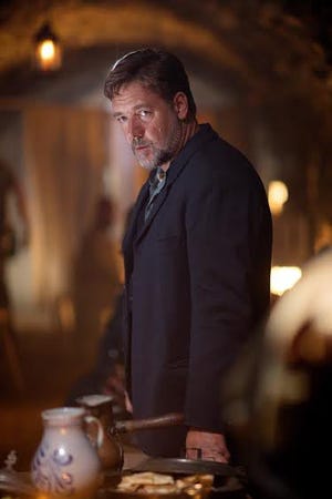 This image released by Warner Bros. Pictures shows Russell Crowe in a scene from "The Water Diviner." (Mark Rogers/Warner Bros. Pictures via AP)