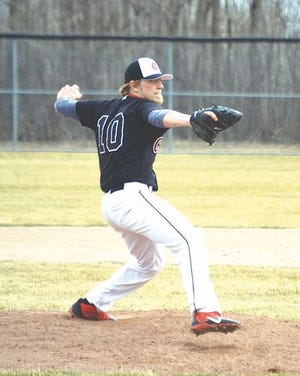 Cheboygan senior pitcher Chris Demeuse throws during game one of a doubleheader against Pickford in Cheboygan on Monday.