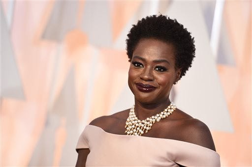 In this Feb. 22, 2015 file photo, Viola Davis arrives at the Oscars at the Dolby Theatre in Los Angeles. "How to Get Away with Murder" star Davis will play Harriet Tubman in a HBO movie about the abolitionist hero. HBO said Monday, April 27, 2015, that the project is based on the biography "Bound for the Promised Land: Harriet Tubman," by historian Kate Clifford Larson. (Photo by Jordan Strauss/Invision/AP, File)