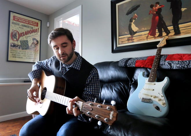 Mike Dunbar, 22, of Hampton, is the front man and principle songwriter of the four-piece Seacoast rock group, Black Agnes. Photo by Ioanna Raptis/Seacoastonline