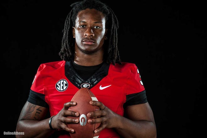Georgia running back Todd Gurley poses for a portrait in Athens, Ga., Saturday, Aug. 17, 2013. (AJ Reynolds/Athens Banner-Herald)