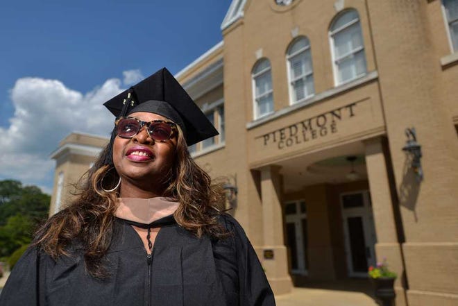 Marchelle Sandoval will receive her Masters in business administration Saturday from Piedmont College.  (Richard Hamm/Staff) OnlineAthens / Athens Banner-Herald