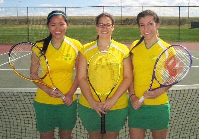 This year's Clinton High School girls tennis captains are seniors (from left) Sydney Knoll, Alex Zapantis and Lexa Souza.