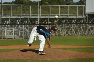Harrison Brice pitched for the Marlins against Shoal River Friday. In addition to striking out three Mustangs in two innings, Brice clobbered a grand slam in the bottom of the sixth to lead the Destin sticks. Destin won 13-5.