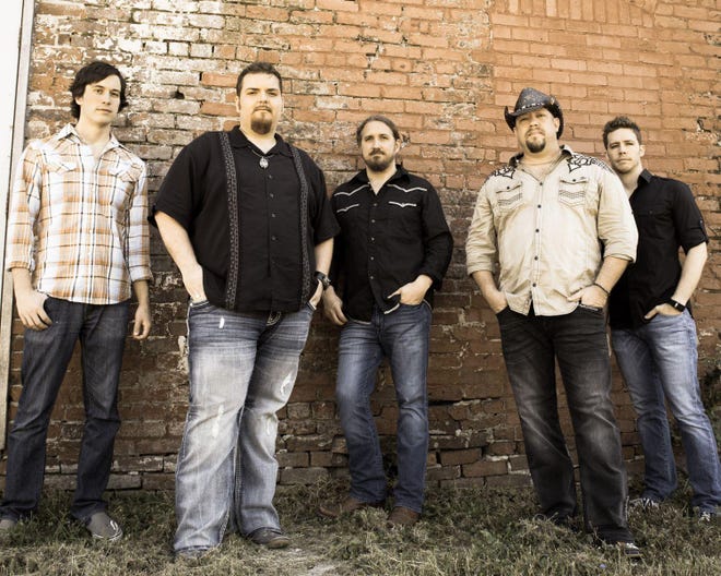 Jake Clayton Band 1: Members of the Jake Clayton Band are, from left, Kyle Hovland, Jake Clayton, Landon Fishburne, Rob Daniels and Chris Broome. The Nashville band will perform May 8 at the Bessemer City Down Home Festival.
