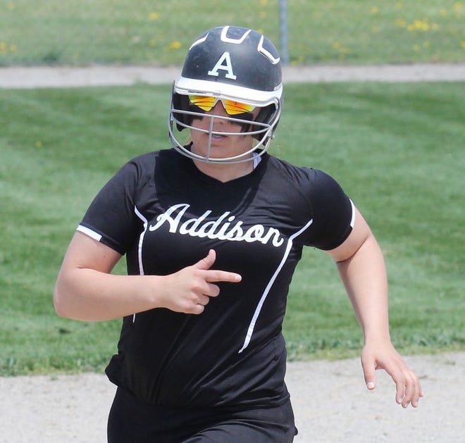 Addison softball senior Erika Underwood is closing in on the state record for career home runs.