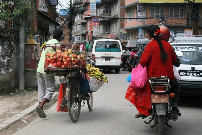 Jonathan Glisson, student/missions pastor at Putnam Baptist Church, took this photo of Thamel traffic in Nepal on the church's last trip to the area in November 2014. Teams from the church visit the country every 18 months. The church's contact in the area says tents are needed more than anything.