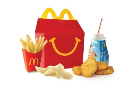 On Monday and May 25, when you buy one McDonald’s Happy Meal, the restaurant will give another meal to Second Harvest Food Bank of Metrolina.